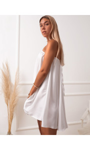 BRYCE WHITE SATIN DRESS