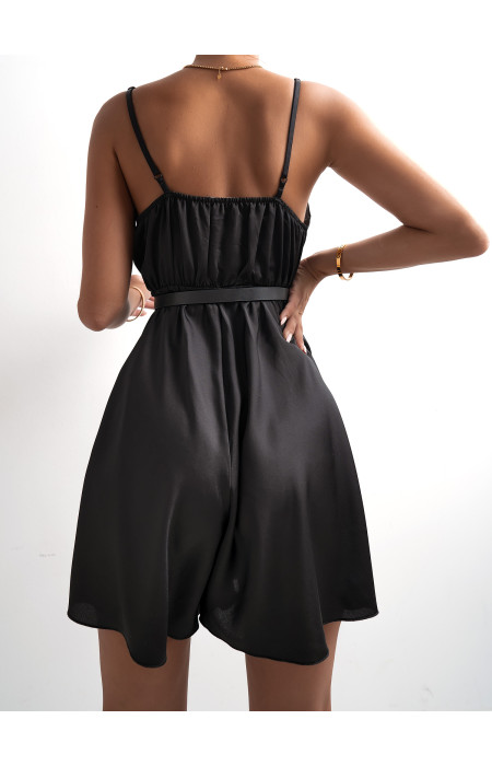 NIELSEN BLACK SATIN PLAYSUIT