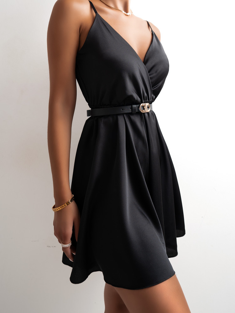 NIELSEN BLACK SATIN PLAYSUIT