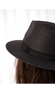 STRAW SUMMER BLACK HAT