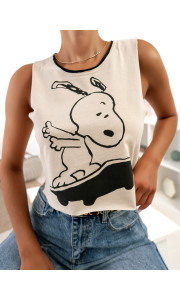 SKATE SNOOPY BEIGE TANK TOP