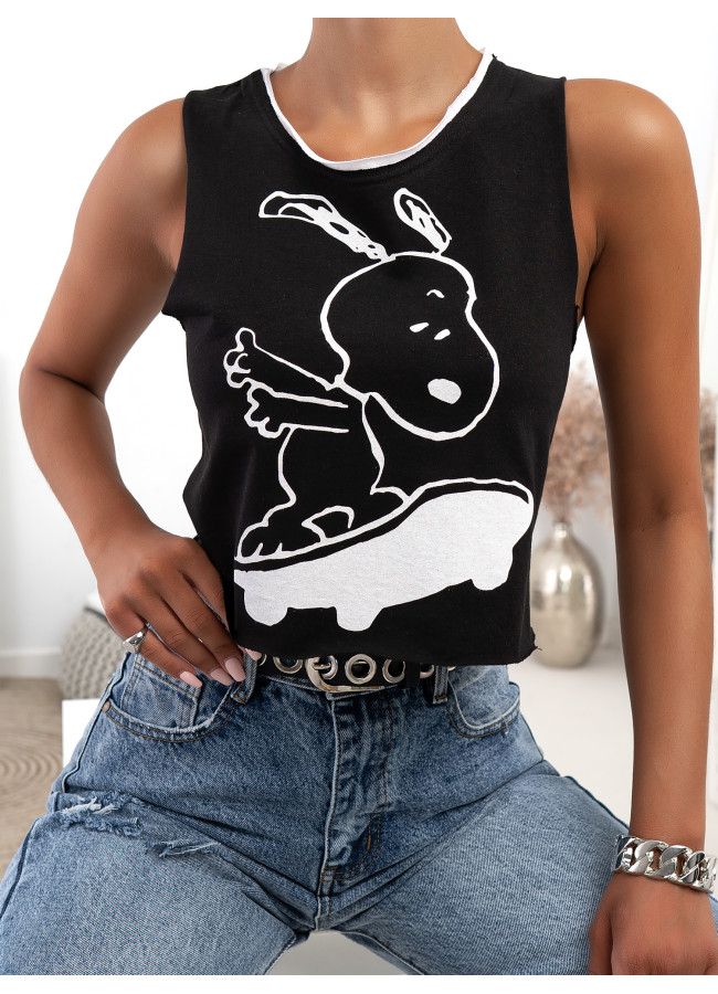 SKATE SNOOPY BLACK TANK TOP