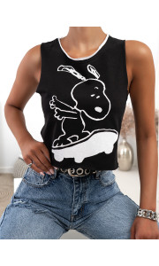 SKATE SNOOPY BLACK TANK TOP