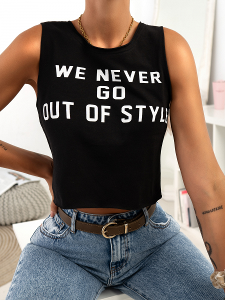 NEVER GO OUT OF STYLE BLACK TANK TOP