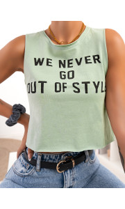 NEVER GO MINT TANK TOP