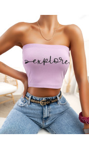 EXPLORE LILA STRAPLESS TOP