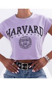 HARVARD LILA CROP TSHIRT