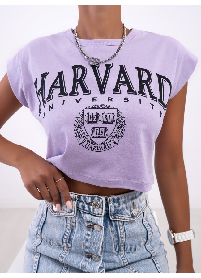 HARVARD LILA CROP TSHIRT