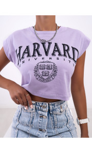 HARVARD LILA CROP TSHIRT