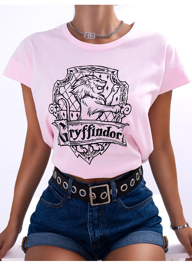 GRYFFINDOR CORD PINK T-SHIRT