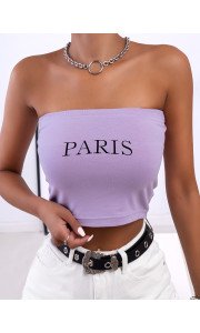 MY PARIS LILA STRAPLESS TOP
