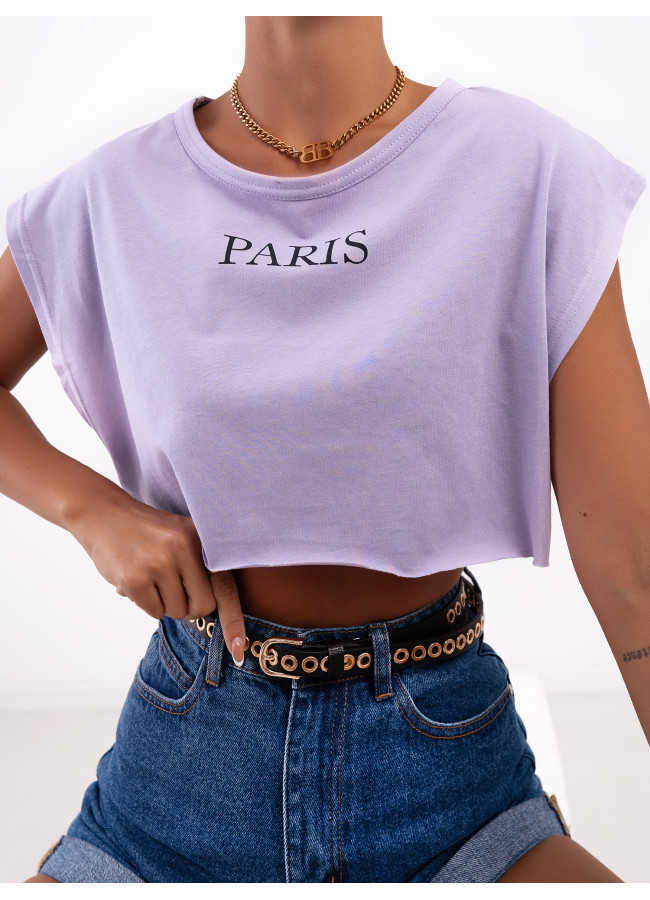 PARIS LILA CROP T-SHIRT