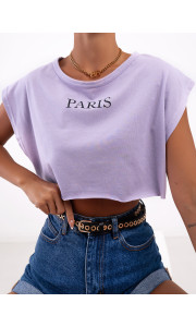 PARIS LILA CROP T-SHIRT