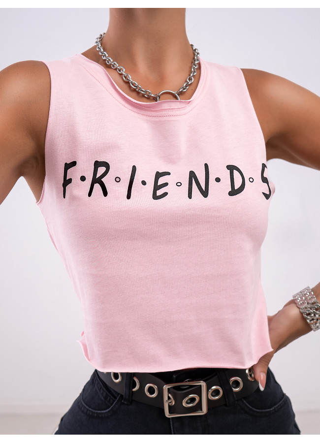 FRIENDS  PINK CROP TANK TOP