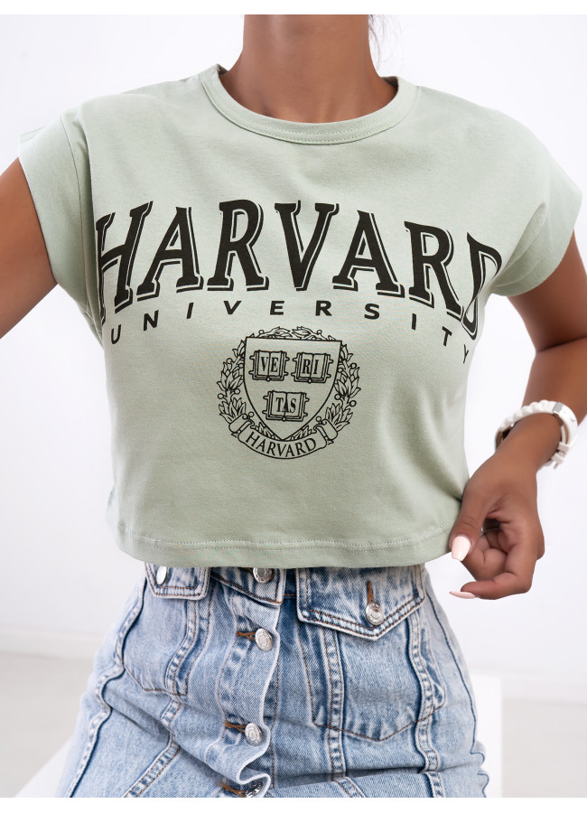 HARVARD MINT CROP TSHIRT