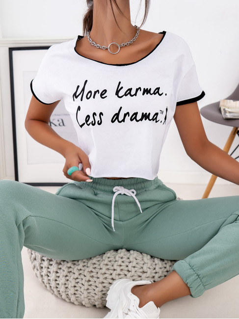KARMA WHITE CROP TSHIRT