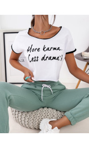 KARMA WHITE CROP TSHIRT