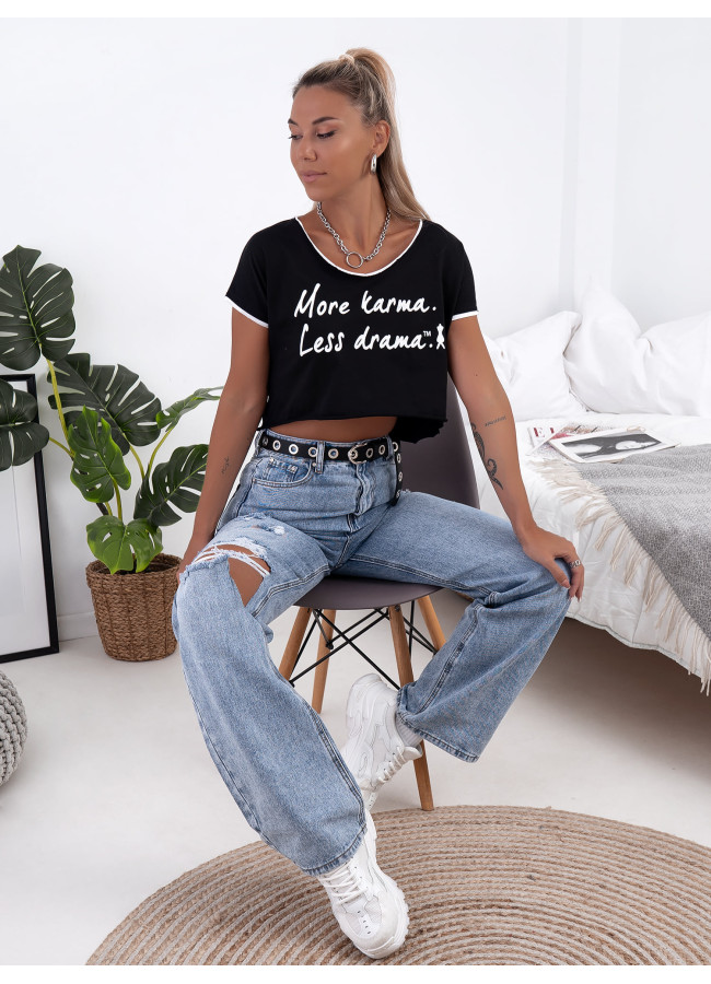 KARMA BLACK CROP TSHIRT