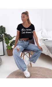 KARMA BLACK CROP TSHIRT