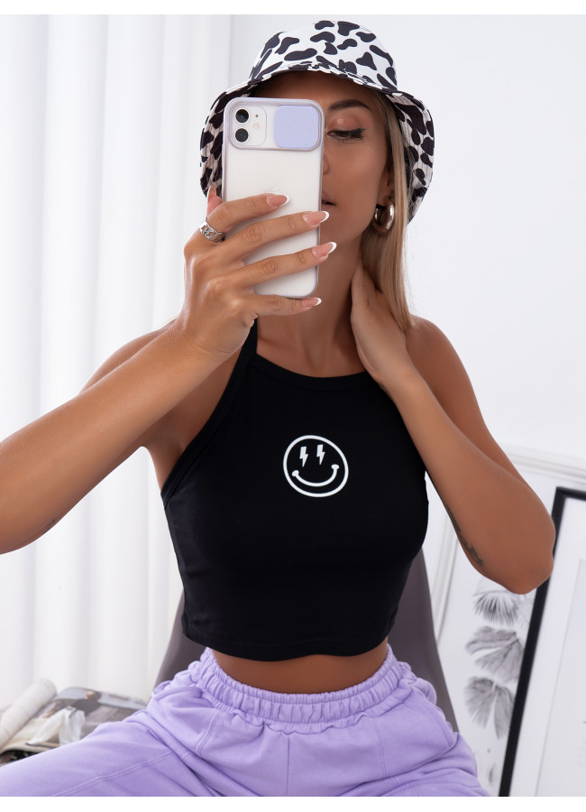 THUNDER BLACK HALTER TOP