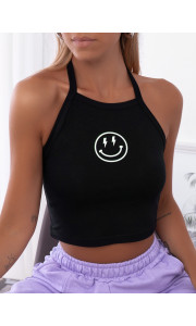 THUNDER BLACK HALTER TOP