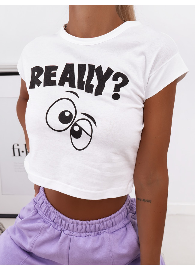 REALLY WHITE CROP TSHIRT