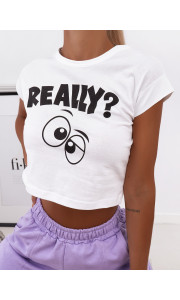 REALLY WHITE CROP TSHIRT