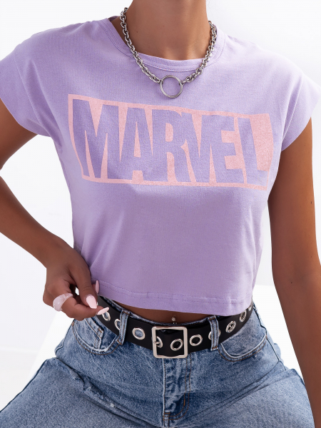 CROP MARVEL LILA T-SHIRT