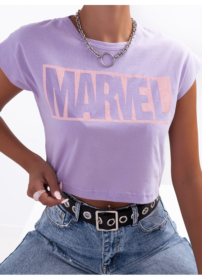 CROP MARVEL LILA T-SHIRT