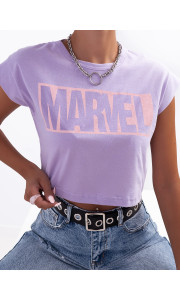 CROP MARVEL LILA T-SHIRT
