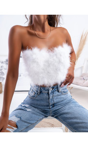 MELLOW WHITE FEATHER BUSTIER