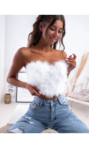 MELLOW WHITE FEATHER BUSTIER