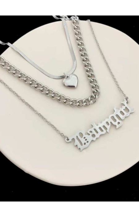 BABY GIRL SILVER TRIPLE NECKLACE