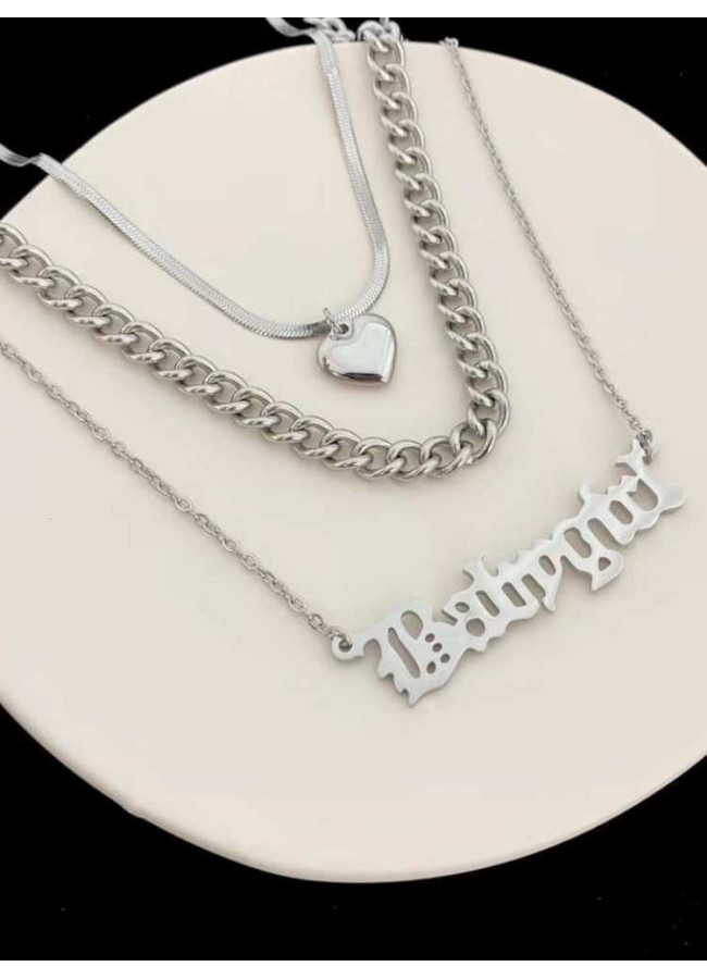BABY GIRL SILVER TRIPLE NECKLACE