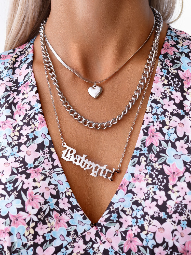 BABY GIRL SILVER TRIPLE NECKLACE