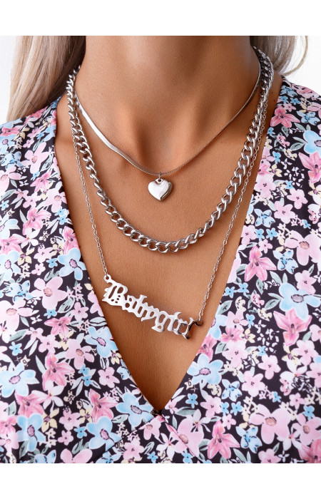BABY GIRL SILVER TRIPLE NECKLACE
