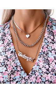 BABY GIRL SILVER TRIPLE NECKLACE