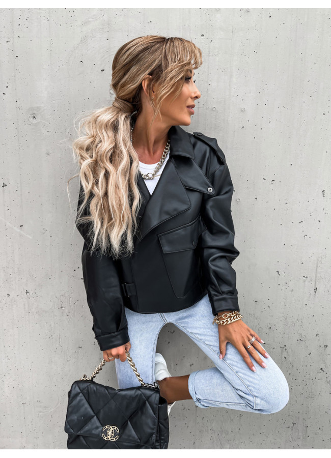 CONAN BLACK ECO LEATHER JACKET