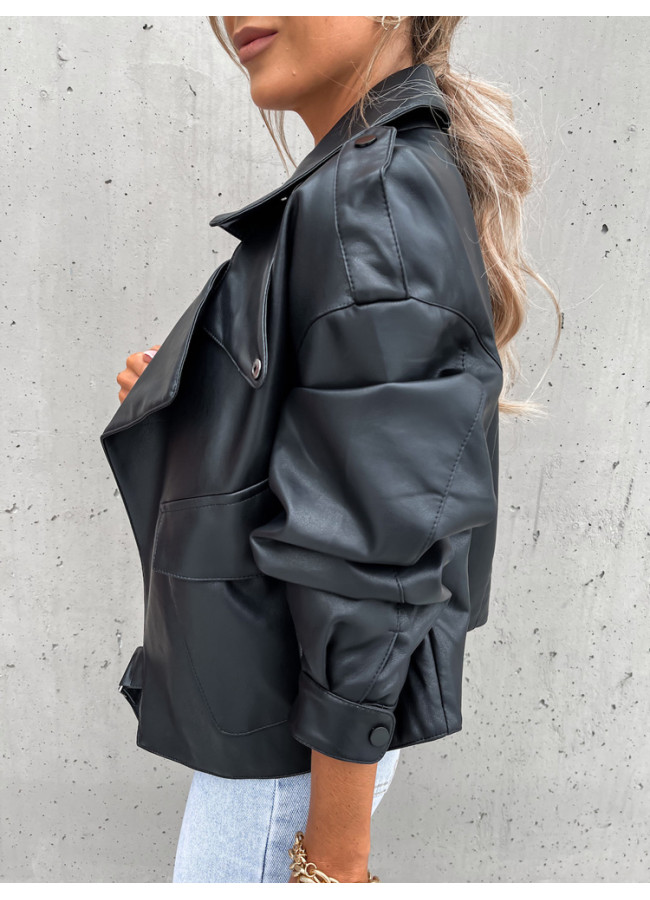 CONAN BLACK ECO LEATHER JACKET