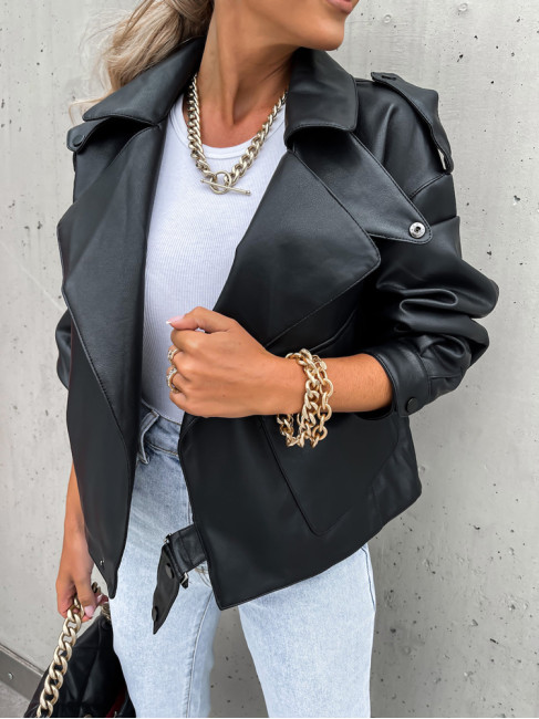 CONAN BLACK ECO LEATHER JACKET