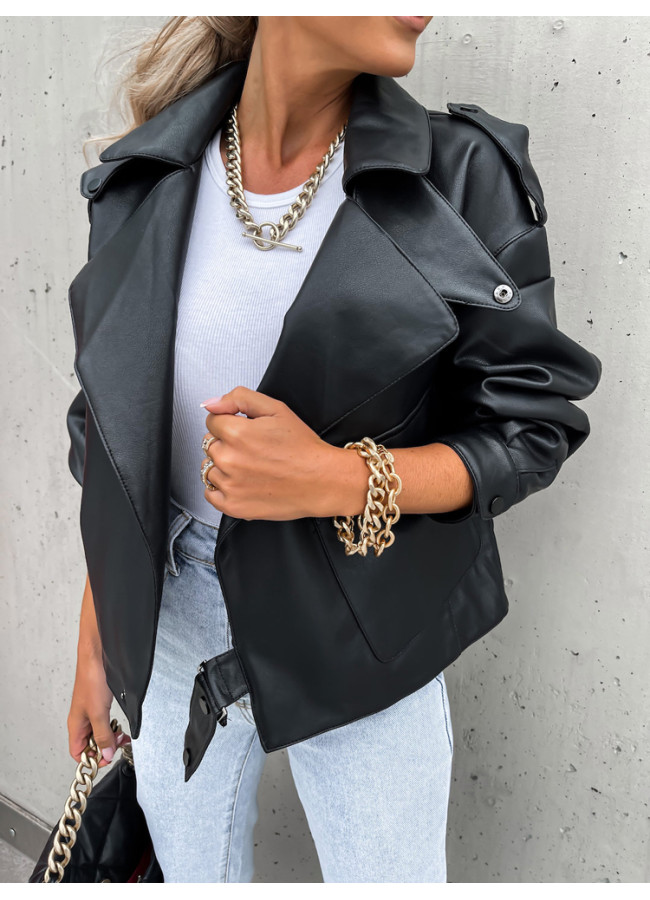 CONAN BLACK ECO LEATHER JACKET