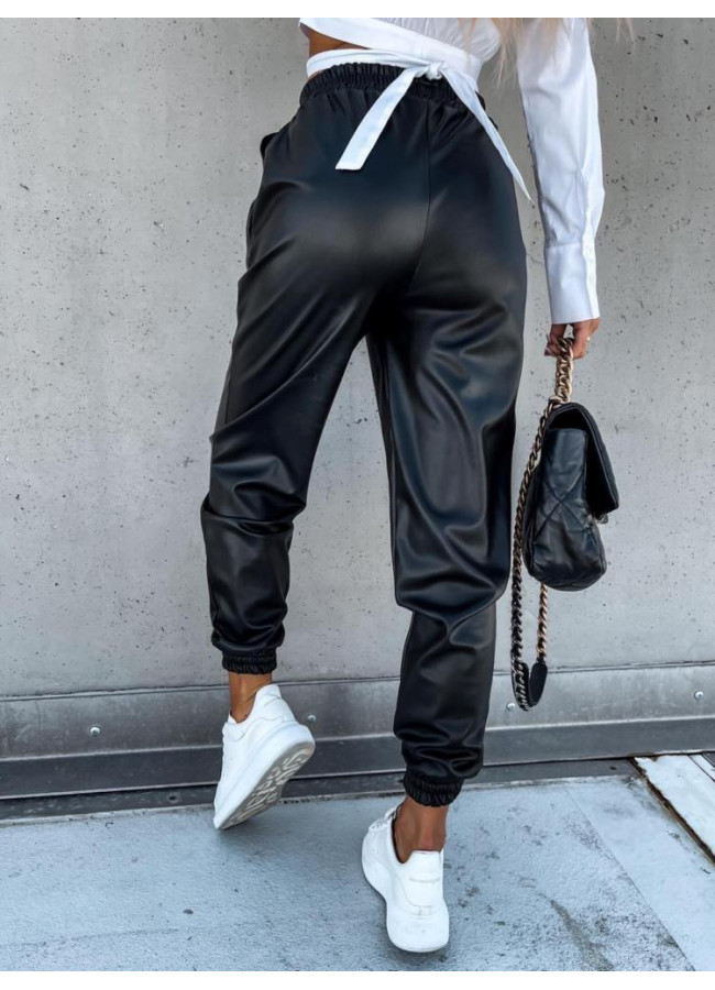 ZINIA ECO LEATHER BLACK PANTS