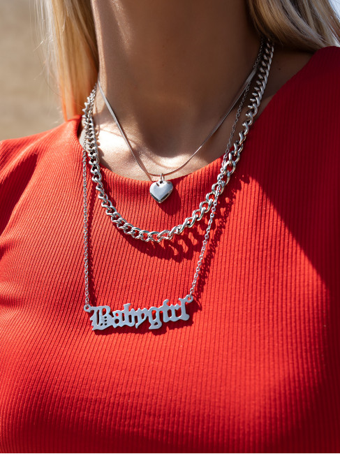 BABY GIRL SILVER TRIPLE NECKLACE