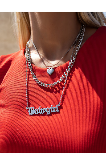 BABY GIRL SILVER TRIPLE NECKLACE