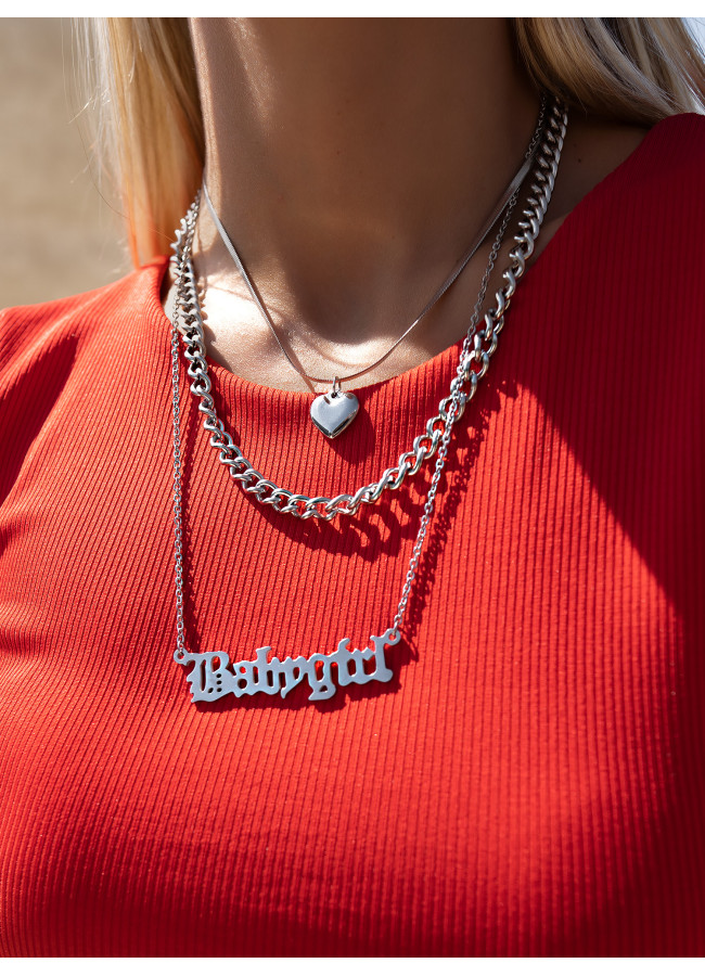 BABY GIRL SILVER TRIPLE NECKLACE