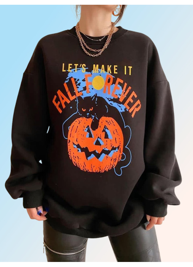 PUMPKIN BLACK HOODIE