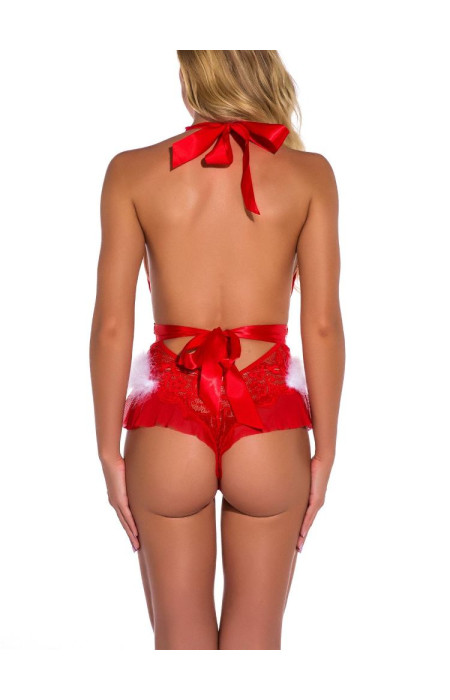 BALINA RED LACE CHRISTMAS BODYSUIT
