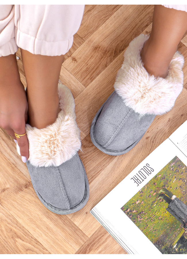 LILY GREY SLIPPERS