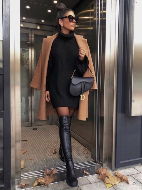 LIANA BLACK KNITTED DRESS
