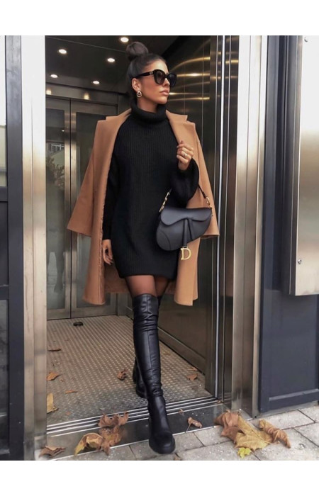 LIANA BLACK KNITTED DRESS